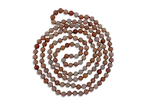 MGR MY GEMS ROCK! 60 Inch 8MM Polished Pink Aventurine Multi-Layer Long Endless Infinity Beaded Necklace.