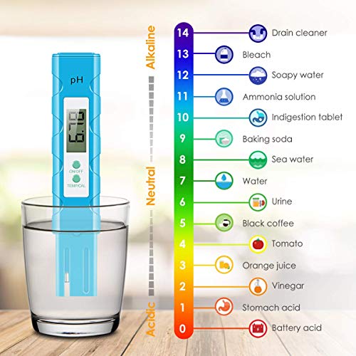 VANTAKOOL Digital PH Meter, PH Meter 0.01 PH High Accuracy Water Quality Tester with 0-14 PH Measurement Range for Household Drinking, Pool and Aquarium Water PH Tester Design with ATC