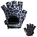 Contraband Pink Label 5297 Womens Design Series Leopard Print Lifting & Rowing Gloves (Pair) - Lightweight Vegan Medium Padded Microfiber Amara Leather w/Griplock Silicone (Charcoal Gray, Small)