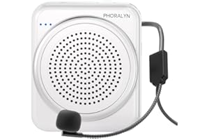 PHORALYN Voice Amplifier for Teachers, Portable Voice Amplifier with Wire Headset Microphone, Personal Mini Voice Amplifier for Tour Guides Classroom Speaking Meetings Yoga (White)