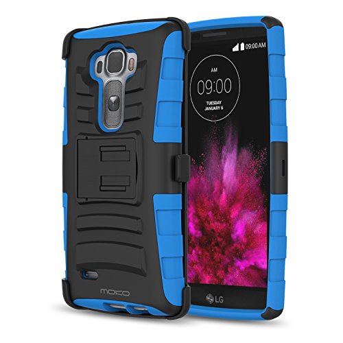 LG G Flex Case, MoKo Shock Absorbing Hard Cover Ultra Protective Heavy  Duty Case with Holster Belt Clip Built-in Kickstand for LG G Flex 