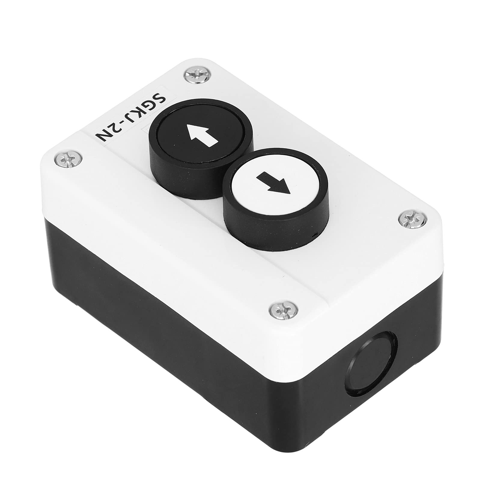 AMONIDA Self Recovery Button Switch, SGKJ-2N Waterproof Up Down Arrow Push Button Switch, Box Station Switch for 2-Way Cranes and Rolling Door Controls, Black and White