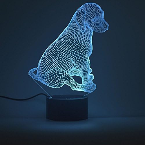 3D Optical Illusion Night Light,Touch LED Table Desk Lamp 7 Color Changing USB Charger Powered Touch Switch Desk Night Light for Kids Friends Gift(Puppy)