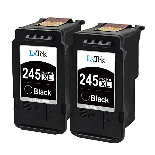 LxTek PG-245XL PG-245 245XL 245 XL Ink Cartridge for Pixma MX492 MG2522 MG2922 MG2920 MG2520 MG2420 MX490 MG2525 2555 with Ink Level Chip(2 Black)
