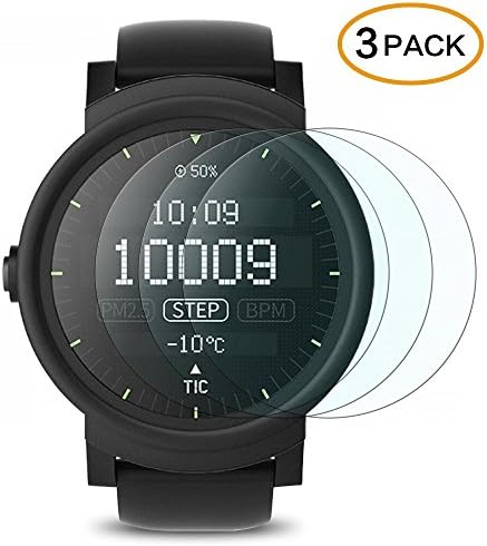 Ticwatch E Screen Protector Ticwatch 2/S Tempered Glass 3 Pack 9H Hardness Anti-Scratch Bubble Free Film