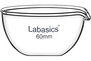 Labasics Flat Bottom Evaporation Dish, Borosilicate Glass, for Laboratory Sample Evaporation, 60 mm Diameter