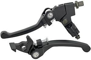 HADAXT Clutch Brake Lever 7/8'' 22mm Handlebar Aluminum Folding Lever Left Right Fit 110cc 125cc 140cc TTR 125cc SSR Xmotos Apollo 125 Pit Dirt Bike Motorcycle Black A