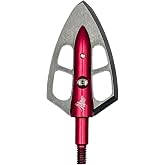 GRIZZLYSTIK Overkill Maasai Single Bevel Broadheads, 125/200 Grains, Razor Sharp, Stainless Steel Blades, 1 1/8" Wide Cut, Bone Breaking, for All Bows &amp; Crossbows, 3 Pack
