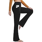 baleaf Fleece Lined Leggings for Women Mini Flare Warm Yoga Pants Stretchy High Waisted with 4 Pockets Workout Casual Pants
