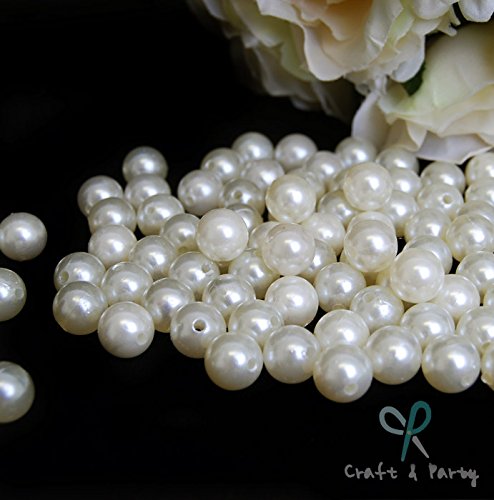 Craft and party pearl 1-lbs loose beads vase filler (14mm, ivory)