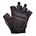 Contraband Pink Label 5237 Womens Designer Workout Gloves | Sugar Skull Print w/Grip-Lock™ Padding (Red, Medium)