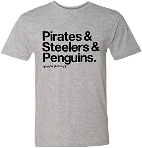 Mens/Unisex Loyal Pirates Steelers Penguins Sports Ball Tee Gry-XXL