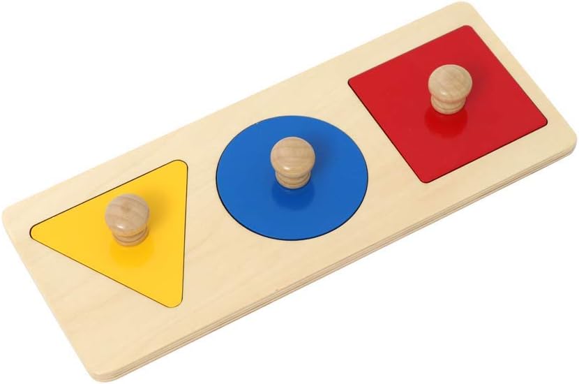 Montessori Puzzles for 1 Year Old Wooden Geometric Shape Puzzle Early Sensorial Development Toy: Toys & Games