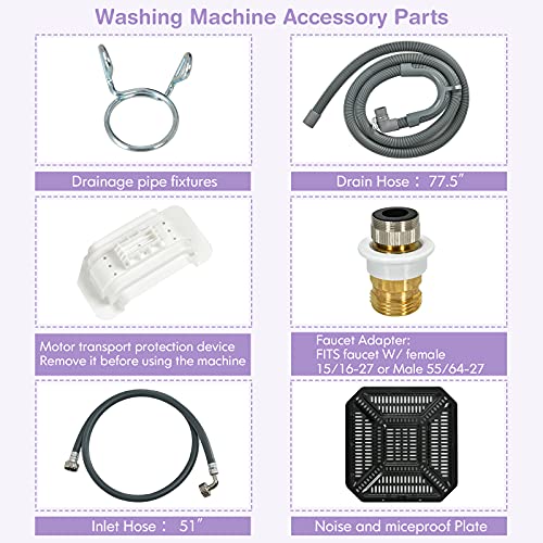COSTWAY Portable Washing Machine, Builtin Drain Pump, 8Lbs Capacity