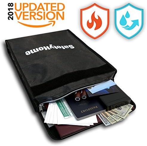 [CLEARANCE] IMPROVED Fireproof Document Bag | Premium | Pouch With Zipper, Velcro, and Divider | Large | Silicone Coated Fiberglass | Safe | Protect &amp; Hold Files, Money, Passports, Wallets