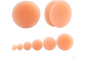 Pair of Peach/Flesh Skin Tone Silicone Double Flared Plugs Hiding Hide Hider Retainer Ear Gauges Body Piercing Jewelry