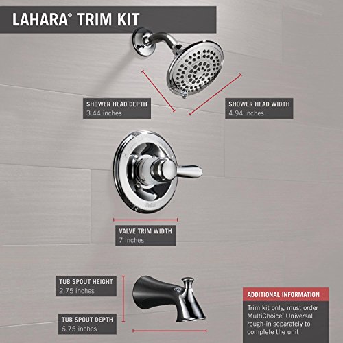 Delta Faucet Lahara 14 Series SingleHandle Tub and Shower Trim Kit