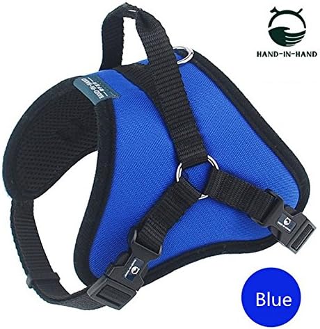 Hand-in-hand Padded Durable Adjustable Sports Harness with Buckle Straps for Dog Cat Small Animaux Blue S