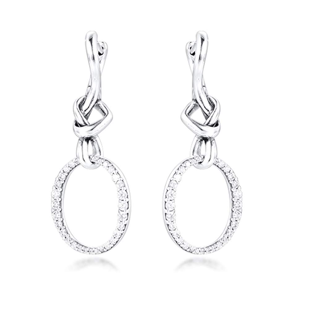 PANDOCCI 2020 Mother Day Gift Knotted Heart Drop Earring for Women 925 Silver DIY Fits for Original Pandora Bracelets Charm Fashion Jewelry