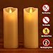 Battery Candles, Flickering Flameless Candles Set of 2 x 7 Battery Operated Candles Real Wax Pillar with Remote Timer By Comenzar