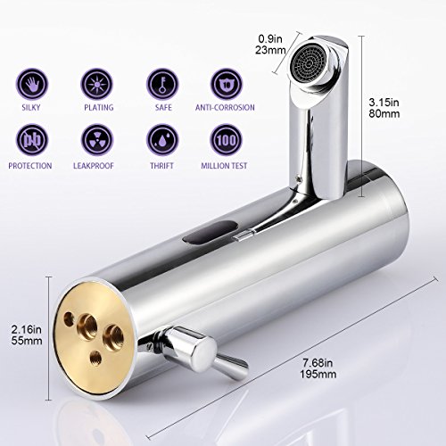 Rxlife Deck Mount Automatic Sensor Touchless Faucet with Temperature Control Hands-Free Handle Chrome Single Hole Straight Spout Bar Faucet Lavatory Plumbing Fixtures Bathtub Hot & Cold Mixer Taps - Thumbnail 3