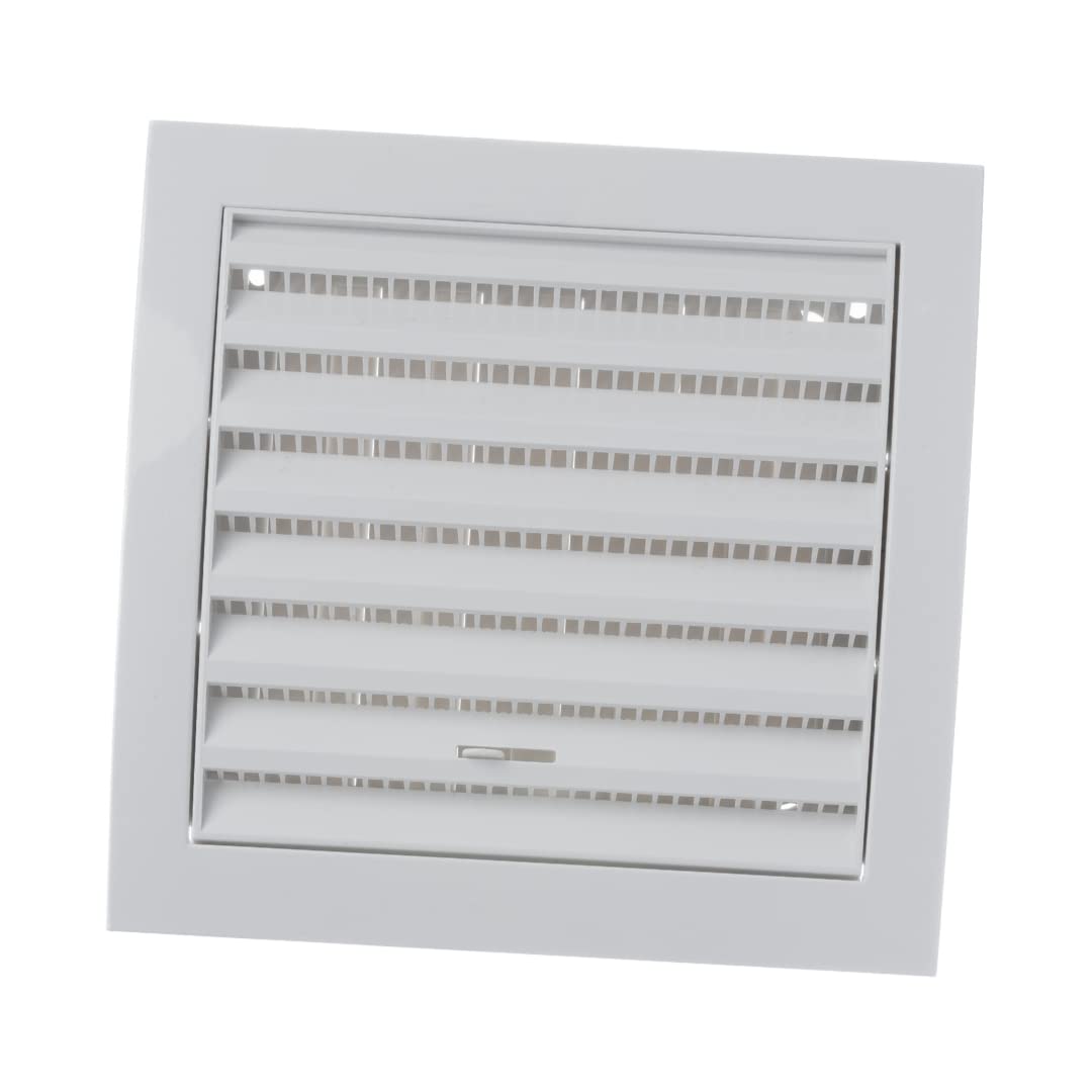 EUROPLAST 150x150mm / 6x6 inch Air Vent Cover - Adjustable Ventilation Grille with Flyscreen - ABS Plastic White