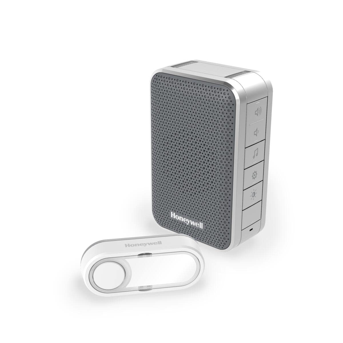 Honeywell Home DC313SG Wireless Doorbell Set 150 m 6 Tones 84 dB LED Flash Volume Control Silver Grey