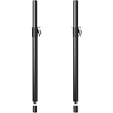 GZGDLJQ 2 in 1 Speaker Pole for Subwoofer, Height Adjustment from 34 to 49 Inch, Fits 35mm and M20 Thread Mount Extender with Safety Pins, 88 LB Load-Bearing 2 Pack