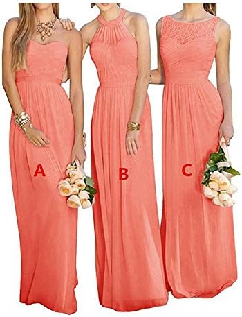 Aokaixin Long Country Bridesmaid Dress Blush Wedding Party Dress Chiffon