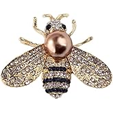 Crystal Bee Brooches Pin Honey Bee Pearl Brooch Lapel Pins Vintage Crystal Insect Themed Bee Brooches Fashion Insect Bee Brooches Clothing Hat Bag Dress Jewelry for Men and Women