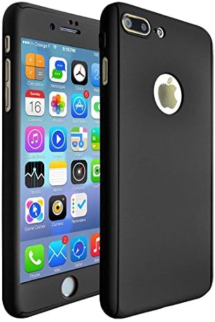 HandStar All-round Protective Metallic Luster Slim Fit Cover Case with Hollow Logo Design for Apple iPhone 7 Plus (5.5" Black)