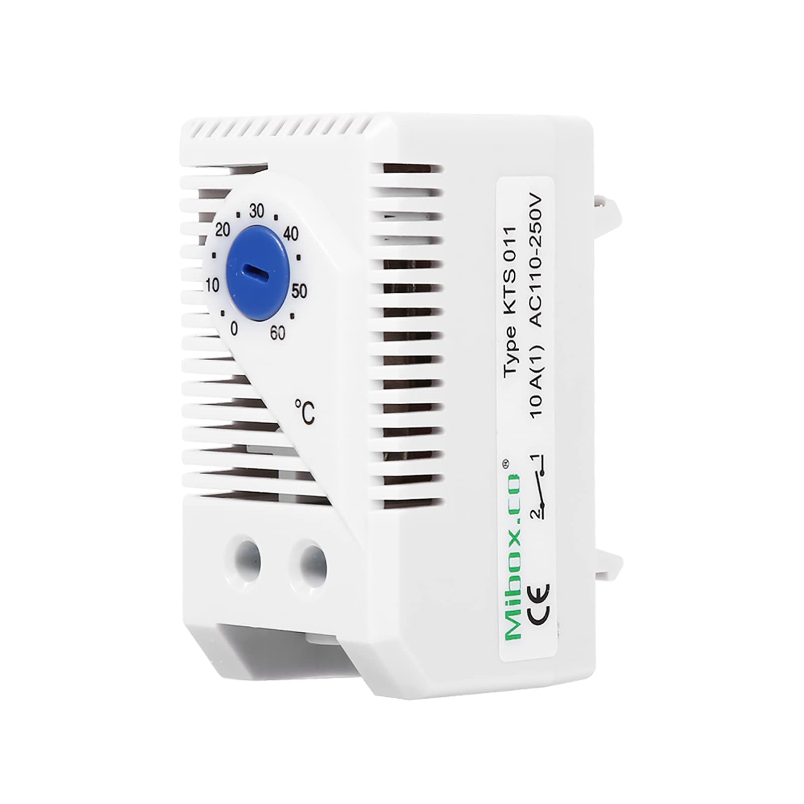 GOTOTOP 110V-250V Mechanical Thermostat Switch 0-60℃ Adjustable Compact Normally Electric Temperature Controller(1.8 x 1.7 x 1.3inch)(KTS011)