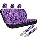 OxGord 21pc Zebra Car Seat Cover, Carpet Floor Mat, Steering Wheel Cover and Shoulder Pad Set - Universal Fit, Truck, SUV, or Van - Purple