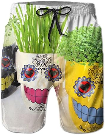 Sugar Skull Jogging Men Summer Surfing Quick-Drying Swim Trunks Shorts Beach Pants With Pocket