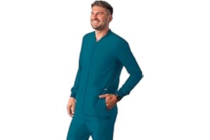 Adar Addition Scrubs for Men - Zippered Bomber Scrub Jacket