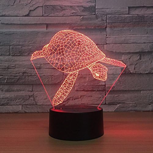 Leisurely Lazy Animal Turtle Shaped 3D Optical Illusion Lamp 7 Colors Change and 15 Keys Remote Control LED Table Desk Lamp for Home Bedroom Decoration