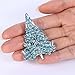 EVER FAITH Art Deco Christmas Tree Silver-Tone Brooch Sea Blue Austrian Crystal