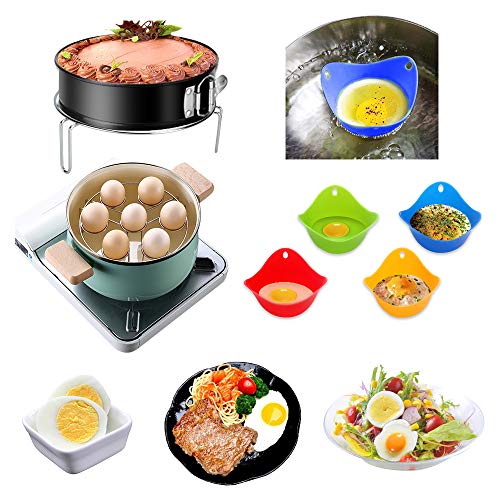 Instant Pot Set,12 PCS Instant Pot Accessories Compatible with 5/6/8 Qt Instapot -with Steamer Baskets,Rack,Springform Pan,Egg Rack,Egg Bites Mold, 4 Silicone Egg Poaching Cups, Silicone Trivet Mats,