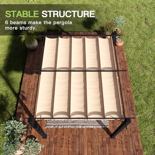 Aoxun 10x12 Outdoor Retractable Pergola with Upgraded Adjustable Canopy image 18