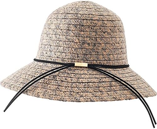 YUUVE Women's Wool Felt Fedora Hat Wide Brim Floppy Hat Scrunchy Winter Bowler Hat