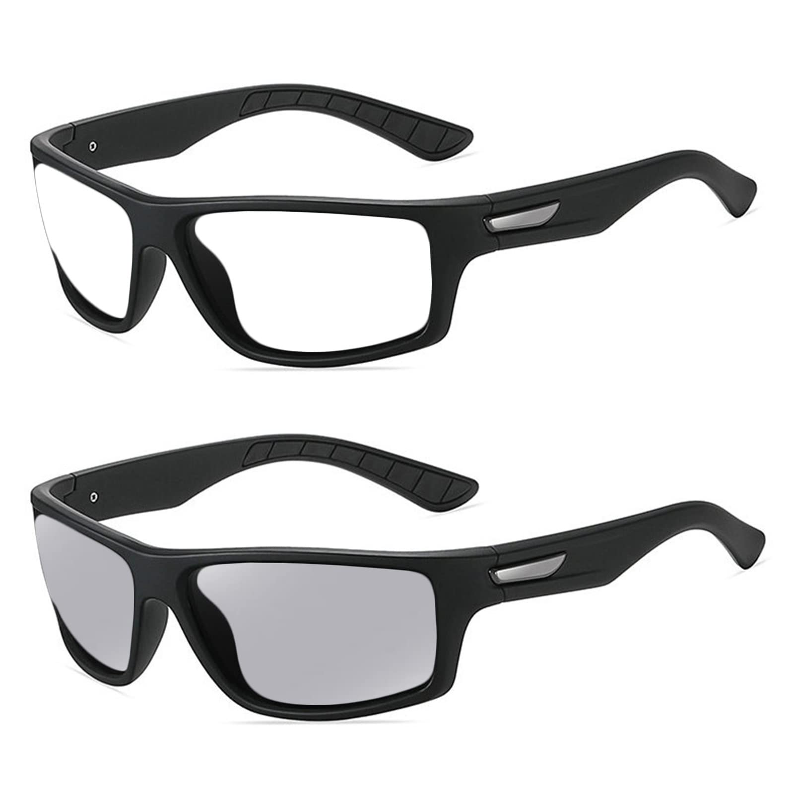 Photo 1 of *MINOR DAMAGE - USED*
Wraparound full lens Safety Glasses with Readers photochromic Sport Magnifying Safety Reading Goggles for Men Women (black, 2, multiplier_x)