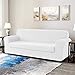 DyFun 2-Piece Sofa Slipcover Knit High Stretch Couch Cover Fitted Armchair Couch Cover Furniture Protector for Living Room（Sofa,White