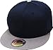 KBETHOS KNW-1467 NAV-LGY Cotton Snapback Solid Blank Cap Baseball Hat Flat Brim