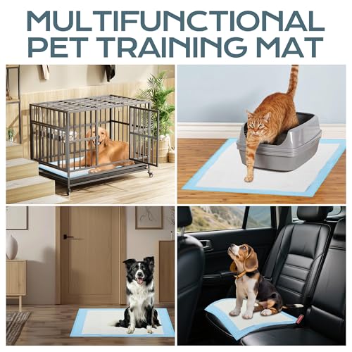 Chumix Pack of 100 Dog Pads 60 x 60 cm, Dog Pads for Puppy Pads at Home, Design of 6 Layers Anti-Leak, Training Wipes for Puppies, Older Dogs (100 Pieces, 60 x 60 cm)