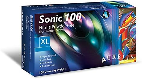 1000 x Aurelia Sonic Cobalt Blue Nitrile Powder Free Gloves Size EXTRA LARGE - Strong Disposable Gloves XL