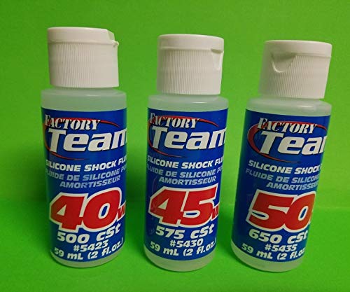 ASSOCIATED 3 Pack Team 40 45 50 Weight 40wt 45wt 50wt Silicone Shock Oil Fluid 5435 5430 5423 losi TRAXXAS
