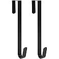 Sattiyrch 15" Wreath Hanger for Front Door,Sturdy Steel Wreath Door Hanger,Over The Door Hanger Hook (Black,2)