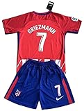 Griezmann #7 Atletico Madrid 2017-2018 Youths Home Soccer Jersey & Socks Set (7-8 Years Old)