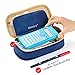EASTHILL Big Capacity Pencil Case Bag Canvas Storage Pouch Marker with Zipper Stationery Organizer Pen Bag Holder Middle High School College Office Student Girl Boy Teen Adult Gift - Navy Blue