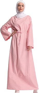 Robe Longue Musulmane Avec Rayure Hijab Pour Femme Robe Ethnique A Manches Longues Abaya Dubai Kaftan Pour Ramadan Maxi Dress Longue S Xxl Amazon Fr Sports Et Loisirs
